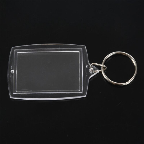 40Pcs Transparent Blank Insert Photo Picture Frame Key Ring Split Keychain 2