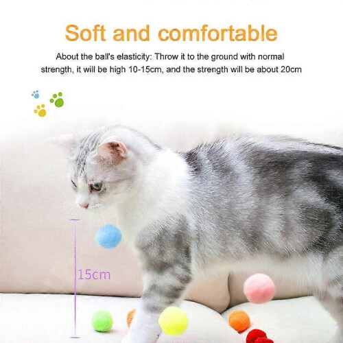 (30PCS) 10/20/30pcs Soft Plush Cat Balls Funny Assorted Colors Interactive Kitten Toys Play 2