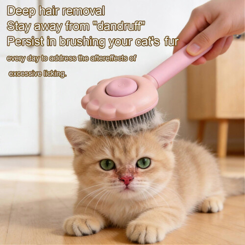 (Green) Soft Round Teeth Cat Grooming Comb for Sensitive Skin 1