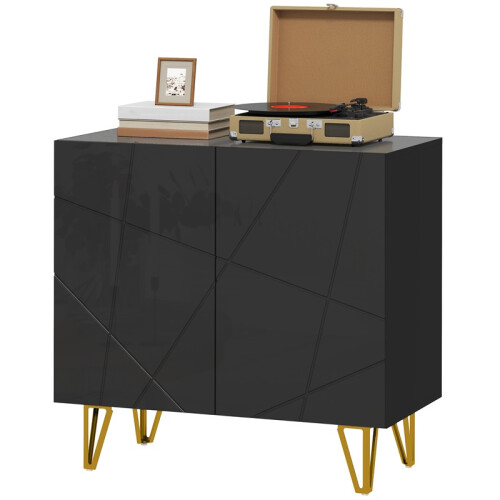 Modern Luxe High Gloss Sideboard, with Hairpin Legs - Black 1