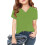 Girls Short Sleeve V-Neck Solid Top Green 4-5 Years 2