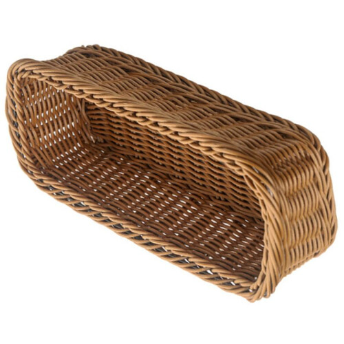 4X Desktop Cutlery Storage Basket Woven Basket Restaurant Tableware Drain Storage Box Tableware Storage Basket, Brown 1