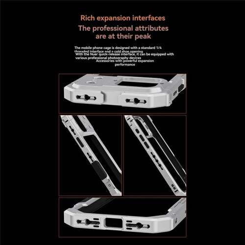 For  17 Pro Metal Rabbit Cage Quick Release Video Rig Phone Stabilizer Cage Expansion Accessories 2