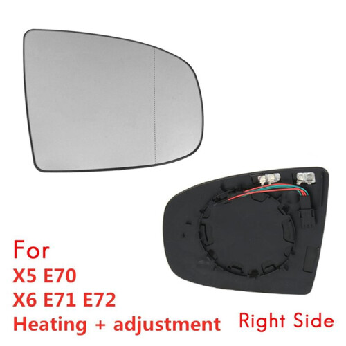 3X Right Side Rear View Mirror Side Mirror Glass Heated + Adjustment for  X5 E70 2007-2013 X6 E71 E72 2008-2014 2