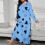 Women's Casual Long Robe Pajamas Light Blue 3X 2