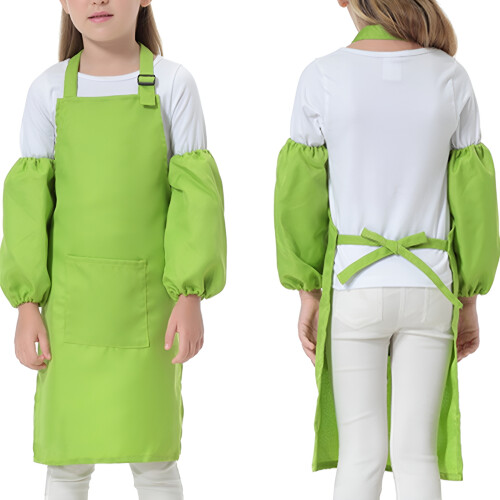 Cotton Canvas Kids Apron with Pocket Adjustable Black 23" x 1