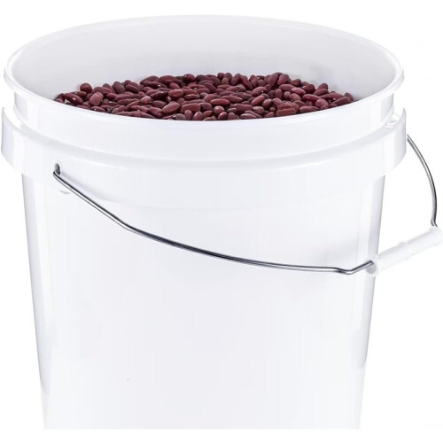 5-Gallon Round Multipurpose Bucket White Plastic Set of 2 Comfortable-Grip Handle, Stackable Design, Easy to Clean 2