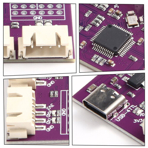 USB to 4-Port TTL Serial Port Module 6Mbps High-Speed CH344 Chip Communication Conversion Module Type-C Interface 1