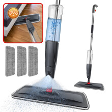 Spray Mop, Microfibre Flat Mop Set with 3 Replaceable Pads, Floor Mops Wet & Dry Floor Cleaning Mop with 360°Rotatable Head & 700 ml Tank