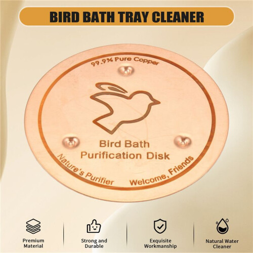 Bird Bath Purification Disk Purification Cleaner with Three-Point Support Safe Clean Water for Outdoor Birdbath and Bowl 2