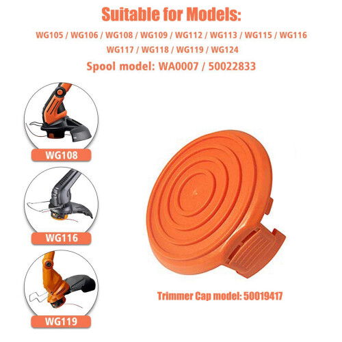 2X 50019417 Grass Trimmer Spool Cap Cover for  Corded Electric String Trimmers Part Replacements 1