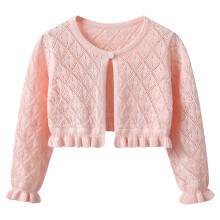 Girls' Lightweight Breathable Cardigan Long Sleeve Solid