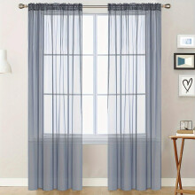 Translucent Voile Curtains 52x84 in Double Rod Pocket 1