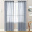 Translucent Voile Curtains 52x84 in Double Rod Pocket 1 1