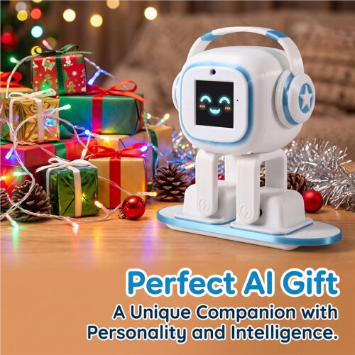 EMO Interactive AI Desktop Robot  Chat, Multilingual Companion, Dancing  Robot Charging Skateboard 1