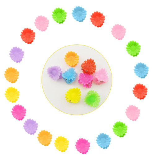 Mini Plastic Hair Clips Chrysanthemum Design 20 pcs 1