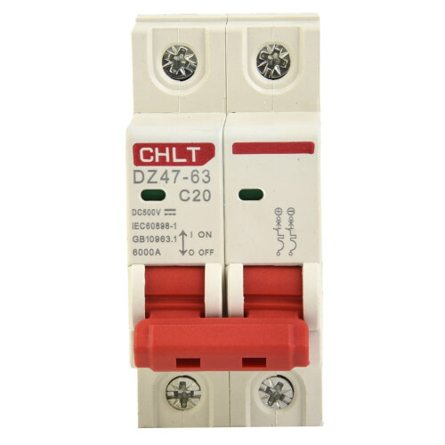 DC Circuit Breaker 500V 2-Pole Solar PV MCB 10-63A 1