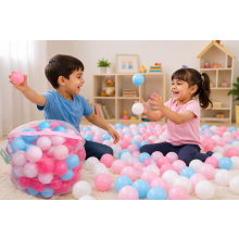 100 Pink Blue Play Balls with Net Storage Bag
