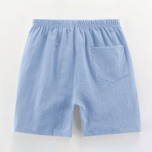 Kids Cotton Linen Shorts Drawstring Olive Green 2-Pack 2-3 2