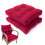 Rocking Chair Cushion Set Red Water-Resistant Thick Tufted 1