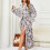 Women's Flannel Warm Robe Gray L 4
