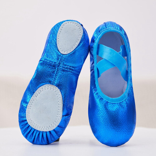 Ballet Shoes for Toddlers Blue Canvas Elastic 1