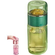 Glass Tea Infuser Bottle 3-in-1 Double-Layer Leak-Proof