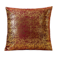 Velvet Pillow Sham Brown Snowflake Gold Foil 18x18 Inch