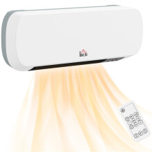2000W Wall Mounted Ceramic Space Heater, 10-49C Temperature, White