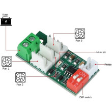 12V 24V PWM Ventilator Snelheidsregelaar met Temperatuurregeling voor PC Behuizing Koeling Drievoudige 4-Draad Uitgang Intelligente Synchronisatie