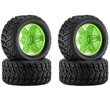 Roues de Pneus en Caoutchouc pour SCY 16101 16102 pour MJX 16207 HBX 16889 pour 1/16 SUMMIT E- Revo pour ARRMA pour KRATON Noir