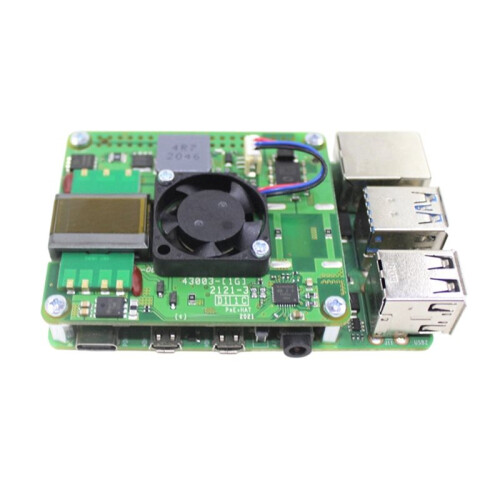 For Raspberry Pi PoE+ HAT Expansion Board for Raspberry Pi 4B/3B+ PoE+ HAT 802.3af/At with Cooling Fan 2