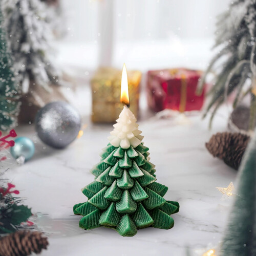 Christmas Tree Scented Candles Green Home Decor Gift