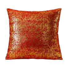 Velvet Pillow Sham Brown Snowflake Gold Foil 18x18 Inch