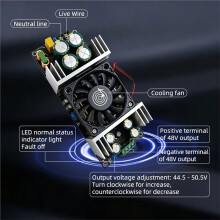 800W 48V Switching Power Supply Module AC200-260V to DC44.5-50.5V Adjustable 17A 1000W Low EMI for HiFi Amplifier PSU