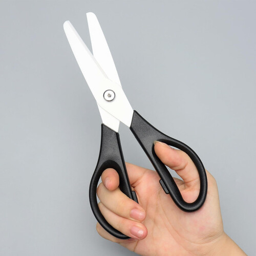 Black Ceramic Kitchen Scissors 8 inch Blade Metal Free 1
