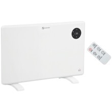 1200W Electric Convector Heater, Freestanding or Wall Mounted, Space Heater with Adjustable Thermostat, Timer, White