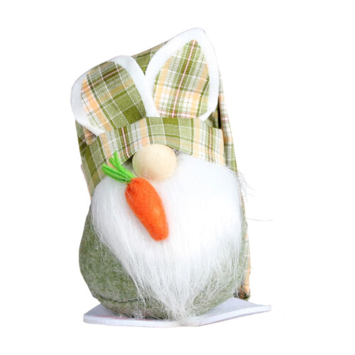 Easter Bunny Doll White Beard Carrot Desktop Ornament 1