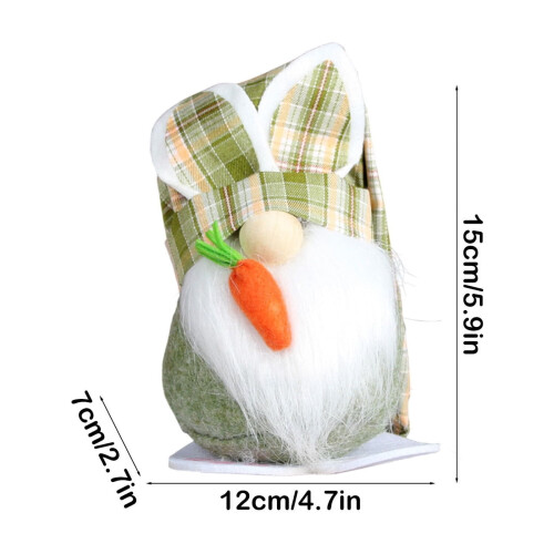Easter Bunny Doll White Beard Carrot Desktop Ornament 2