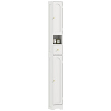 185 cm Tall Bathroom Cabinet with Arched Doors - White