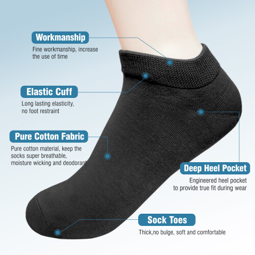 Women's Cotton Ankle Socks 6 Pairs 1
