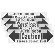 Caution Automatic Door Sticker Black Vinyl 4 Pcs