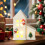 Ceramic Christmas Houses Decor Set White Multicolor 6 Pieces 1