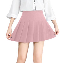 Girls Pleated Skirt Elastic High Waist Pink School Uniform