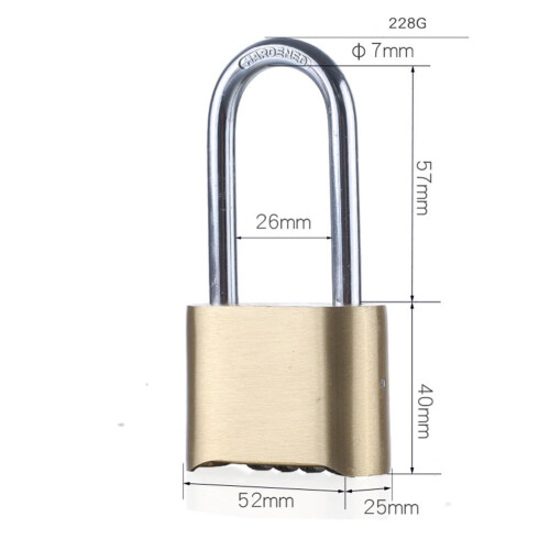 Brass 4-Digit Combination Padlock for Outdoor Security
