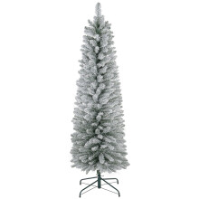 5ft Artificial Snowy Pencil Christmas Tree - White
