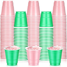 Plastic Shot Cups 2 oz 100-Pack Pink and Green