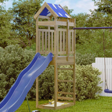 vidaXL Play Tower Brown 52.5 x 85 x 239 cm Solid Impregnated Wood
