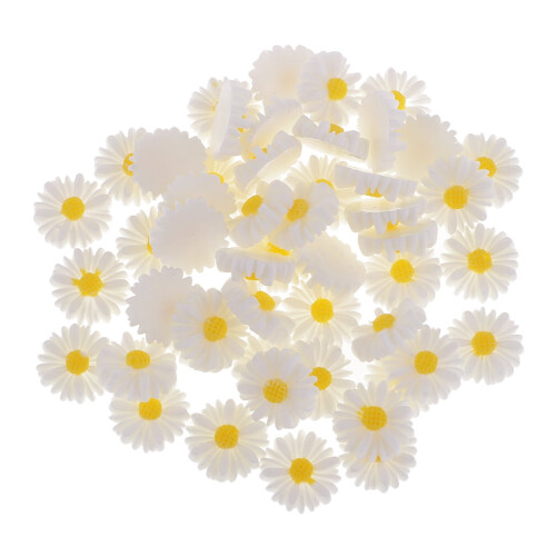 Daisy Flower Resin Flatback Cabochons 150 pcs 1