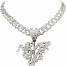 Hip Hop Pendant Necklace for Men and Women 13mm Crystal